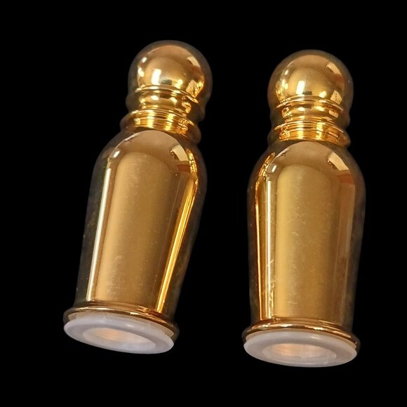 Vintage PM Italy Gold-Tone S&P Shakers Hollywood Regency Barware Hostess Set - Picture 3 of 9